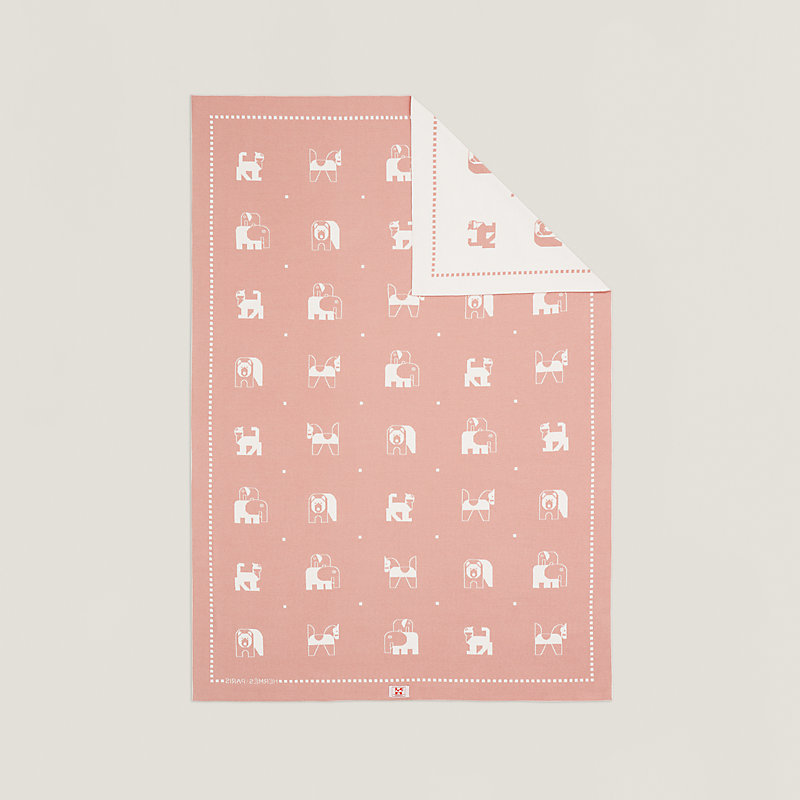 Animaux Blocks blanket - Green | Hermès USA